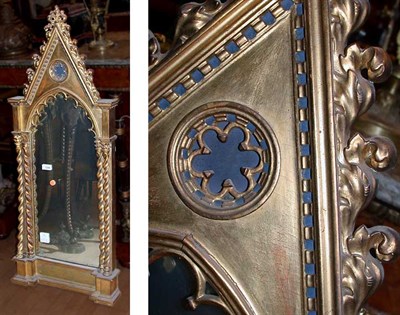 Lot 156 - Gothic Style Gilt-Wood Mirror Height 42 inches,...
