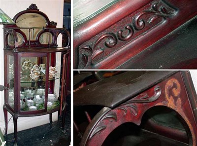 Lot 747 - Art Nouveau Mahogany Vitrine With two drawers....