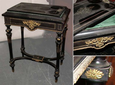 Lot 453 - Napoleon III Brass Mounted Ebonized Mahogany...