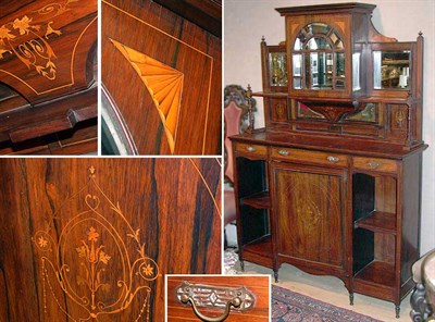 Lot 585 - Edwardian Satinwood Inlaid Rosewood Vitrine...