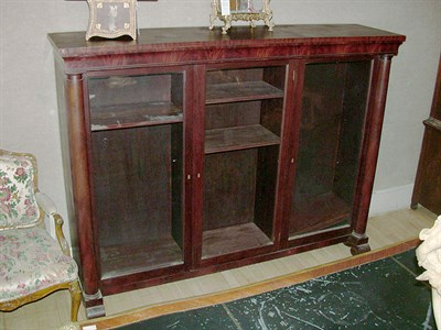 Lot 593 - Empire Style Mahogany Bookcase With three...