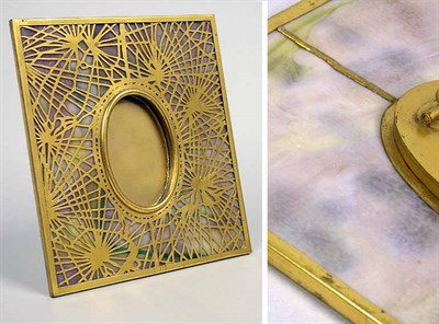Lot 1243 - Tiffany Studios Glass and Gilt-Bronze Picture...