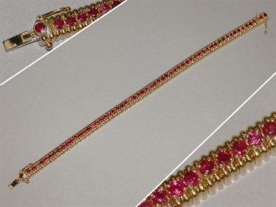 Lot 585 - Ruby Line Bracelet