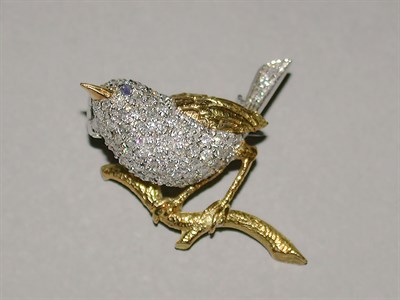 Lot 387 - Pave Diamond Bird Pin