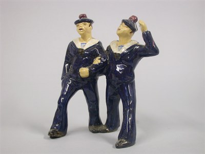 Lot 801 - Quimper Pottery Figure of Two Sailors Height 8...