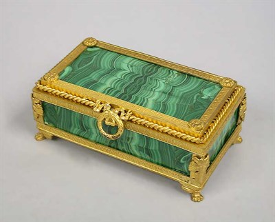 Lot 225 - Empire Style Gilt-Bronze and Malachite Box...