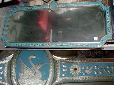 Lot 793 - Art Deco Powder Blue Painted and Cut Glass...