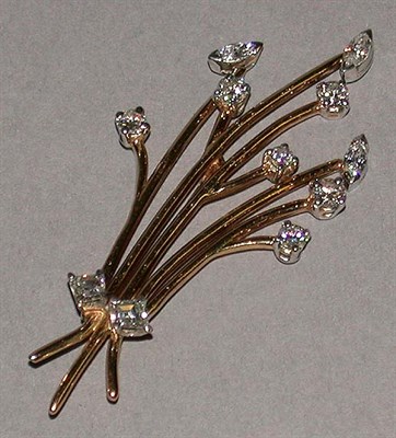 Lot 587 - Gold and Diamond Spray Pin