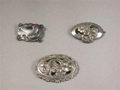 Lot 308 - Three Assorted Silver Brooches