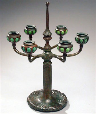 Lot 1202 - Tiffany Studios Favrile Glass and Bronze...