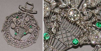 Lot 496 - Diamond Basket Pin/Pendant
