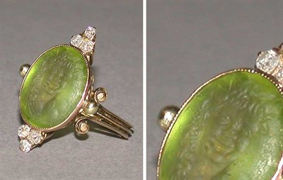 Lot 216 - Peridot and Diamond Ring