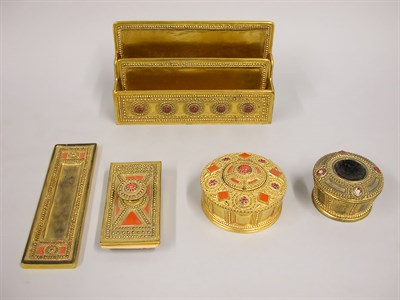 Lot 1265 - Tiffany Studios Enameled and Gilt-Bronze Desk...