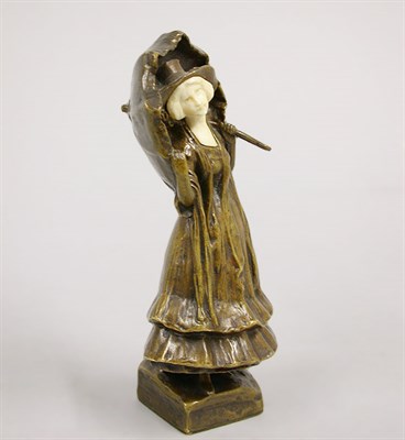 Lot 1156 - Bronze and Ivory Figure of a Girl After a...