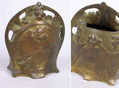 Lot 1157 - French Art Nouveau Patinated-Bronze Vase After...