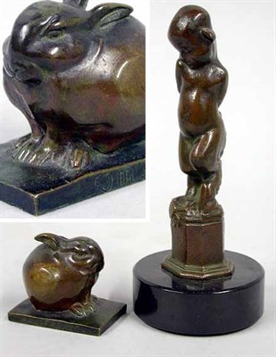 Lot 1158 - Patinated-Bronze Figure of a Standing Nude Boy...