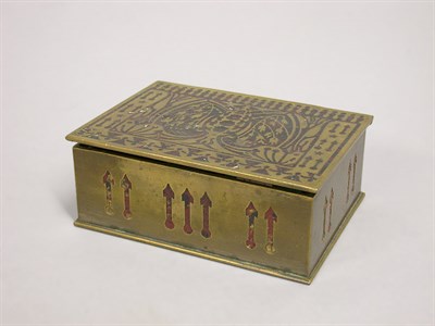 Lot 930 - Tiffany Studios Enameled Bronze Box In red and...