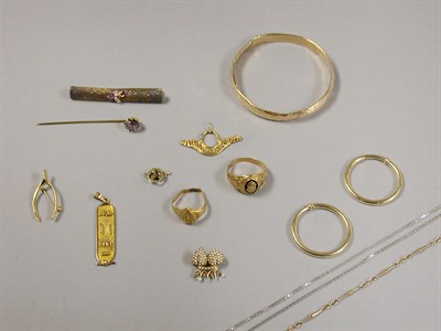 Lot 149 - Group of Assorted Gold and Metal Jewelry Items