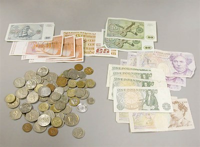 Lot 19 - Group of Assorted Foreign Coins and Currency
