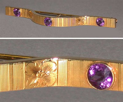 Lot 63 - Gold and Amethyst Hair Ornament
