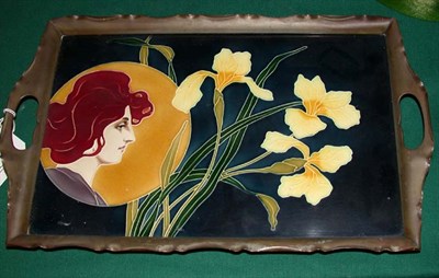 Lot 1075 - Continental Art Nouveau Enameled Porcelain Two-...