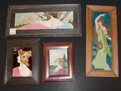 Lot 1073 - Four Continental Porcelain Plaques Each...