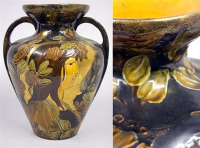 Lot 1072 - English Art Nouveau Pottery Two-Handled Vase...