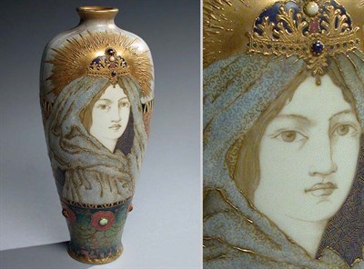 Lot 1101 - Amphora Porcelain Portrait Vase Of baluster...