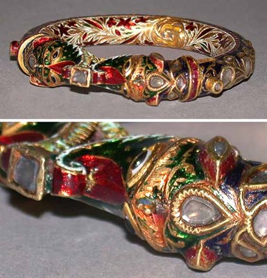 Lot 388 - Indian Enamel Bangle Bracelet