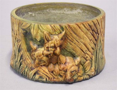 Lot 1057 - Weller Pottery Jardiniere Molded as a tree...