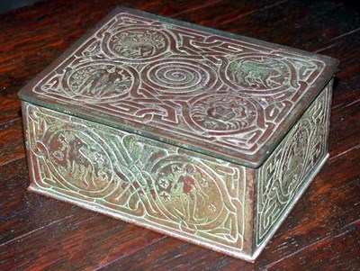 Lot 884 - Tiffany Studios Patinated Bronze Cigarette Box...