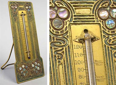 Lot 921 - Tiffany Studios Gilt-Bronze Thermometer In the...
