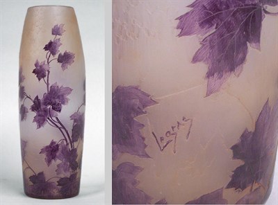Lot 750 - Legras Cameo Glass Vase Of swollen cylindrical...