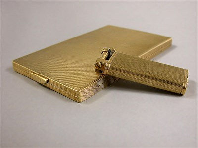 Lot 171 - Gold Cigarette Case and Lighter