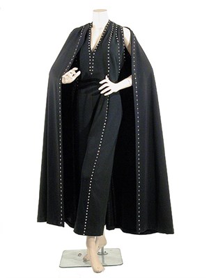 Lot 2048 - Pauline Trigere Rhinestone Studded Black...