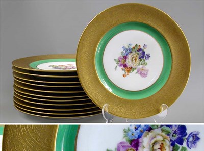 Lot 504 - Set of Twelve Heinrich Gilt and Floral...