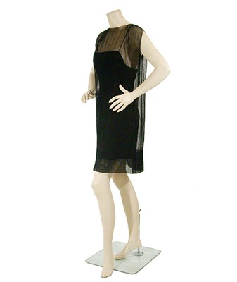 Lot 2044 - Pauline Trigere Black Marquisette Chemise...