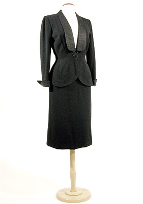 Lot 2042 - Pauline Trigere Black Wool Crepe Late Day Suit...