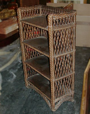 Lot 1176 - Heywood Brothers Oak and Rattan Four-Tier...