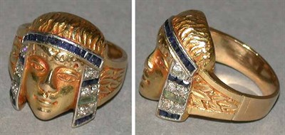 Lot 217 - Egyptian Revival Style Figural Ring