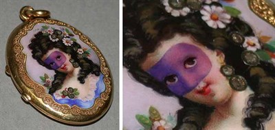 Lot 244 - Enamel and Gold Locket