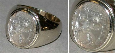 Lot 218 - Gentleman's Carved Moonstone Ring