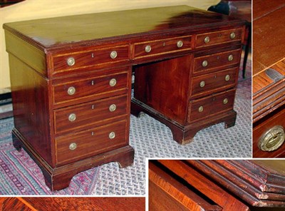 Lot 2549 - George III Style Mahogany Pedestal Desk Height...