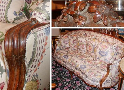 Lot 152 - Louis XV Style Beechwood Upholstered Canape