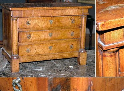 Lot 486 - Empire Walnut Miniature Chest of Drawers