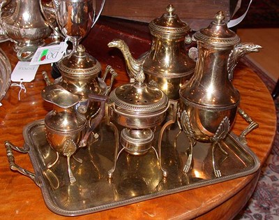 Lot 413 - Neoclassical Style Gilt and Silver Plated Five-...