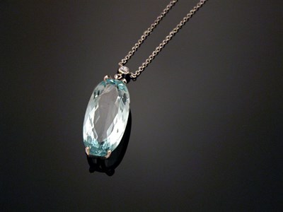 Lot 386 - Aquamarine and Diamond Pendant and Chain