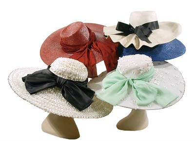 Lot 2311 - Five Givenchy Straw Cartwheel Hats French,...
