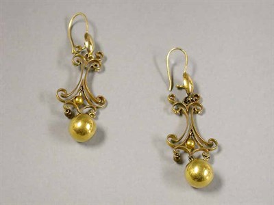 Lot 77 - Pair of Victorian Style Pendant Earrings
