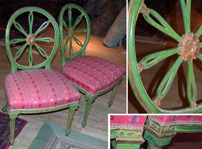 Lot 481 - Set of Eight George III Style Green Painted...